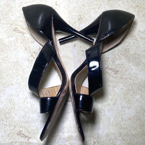 Michael Kors Black Patent Leather Open-Toe Strappy Heels Size 9 - Picture 7 of 8